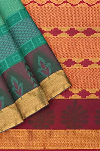 Image of Pothys Women's Green Art Soft Silk Saree With Blouse Piece (A3230 Green)