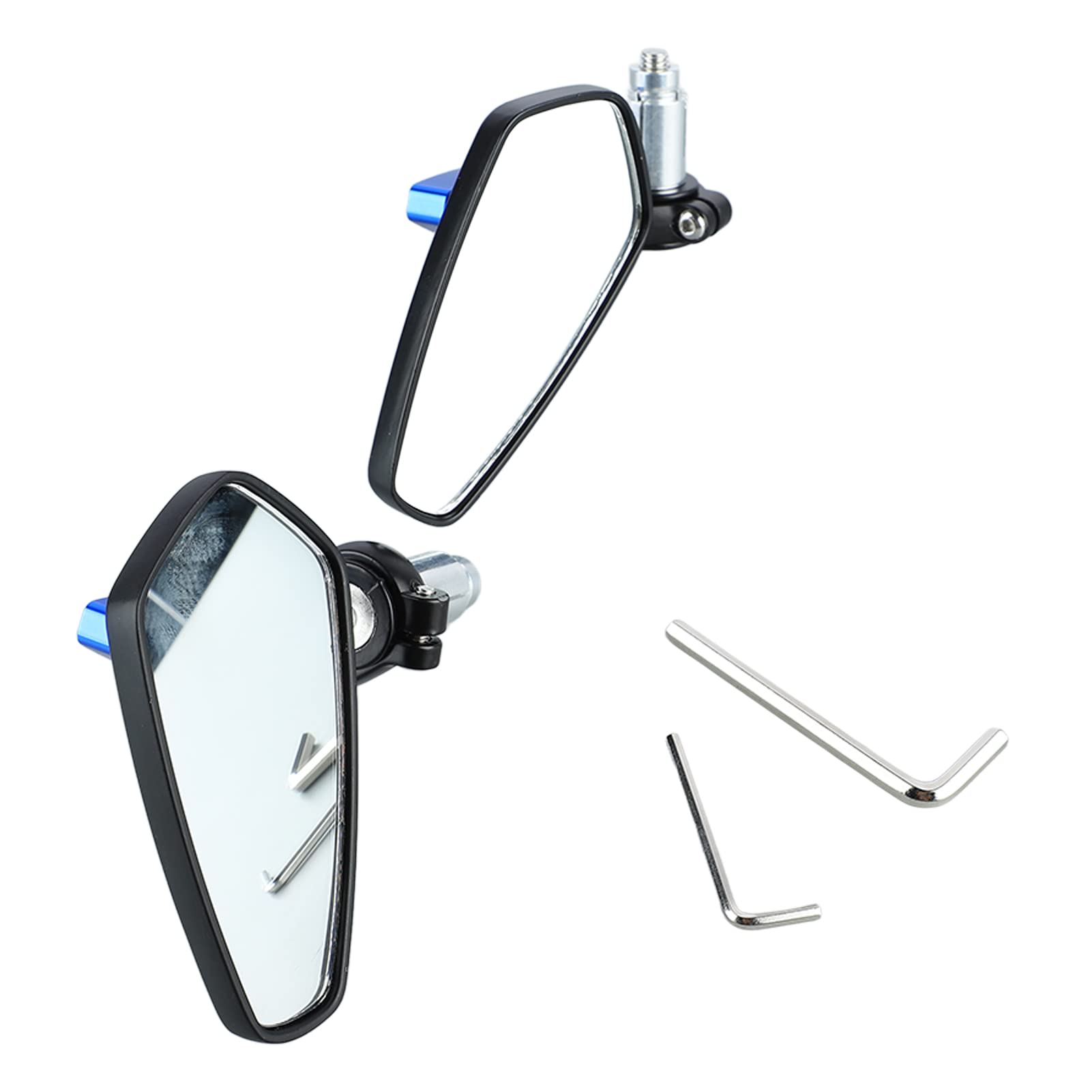Espejo retrovisor universal giratorio de 360° para motocicleta, vidrio liso, visión clara, espejo lateral del manillar, mayor seguridad y visibilidad (azul)