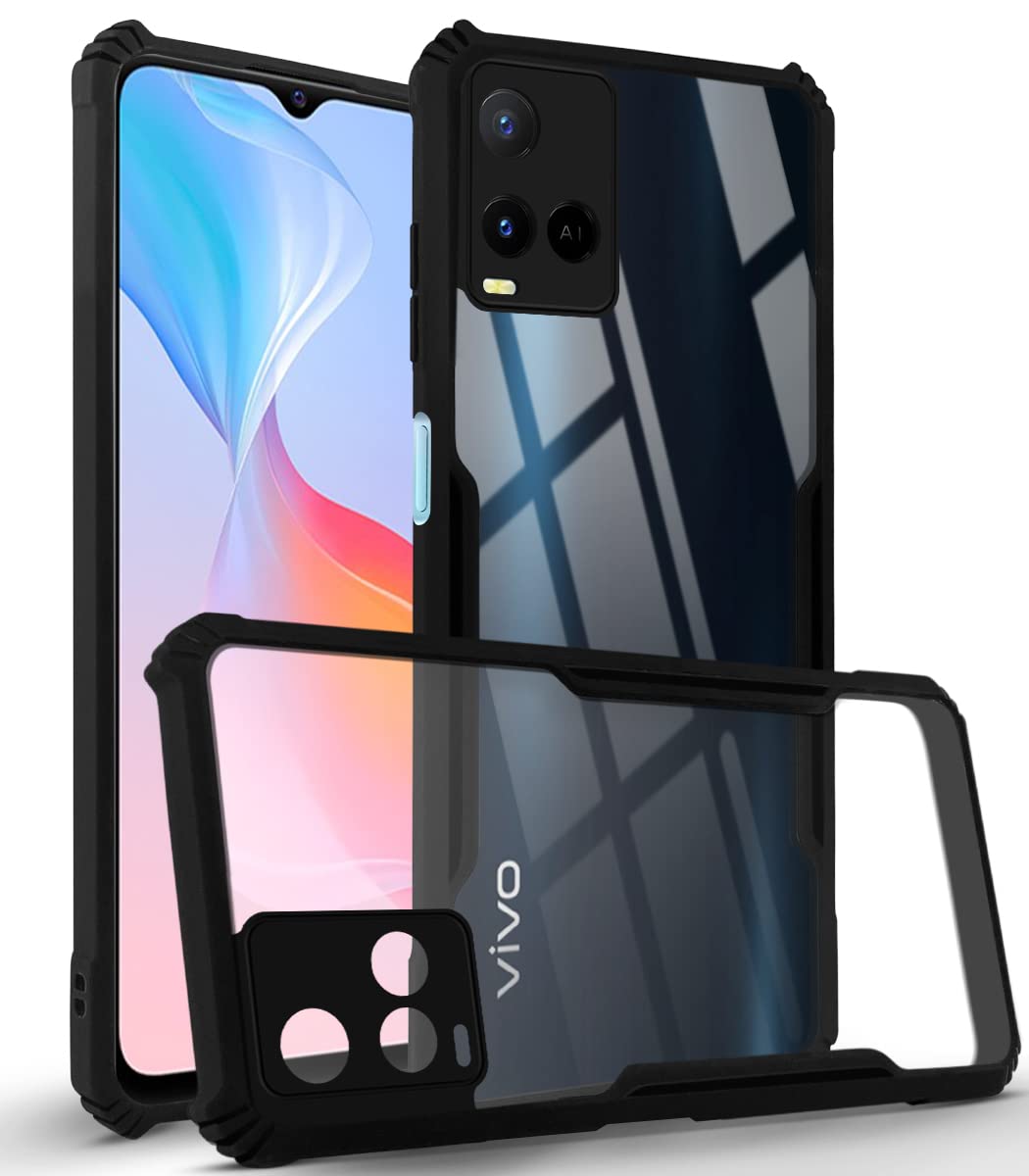 Jkobi Back Cover Case for Vivo Y21 2021 (Crystal Glass Back | Camera Protection | Shockproof Bumpers | Professional Black) (B09P1N7QNG) Amazon Price History, Amazon Price Tracker