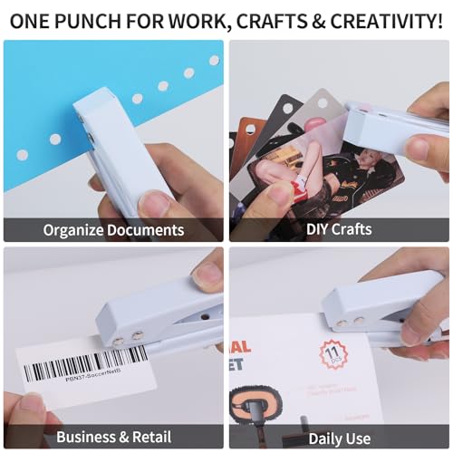 Hole Punch Heavy Duty, 1/4 in Single Hole Punch for Crafts, One Hole Paper Puncher & Perforadora de Papel, Easy and Smooth Punching for Classroom & Office Tasks, Crafts - Thumbnail 7