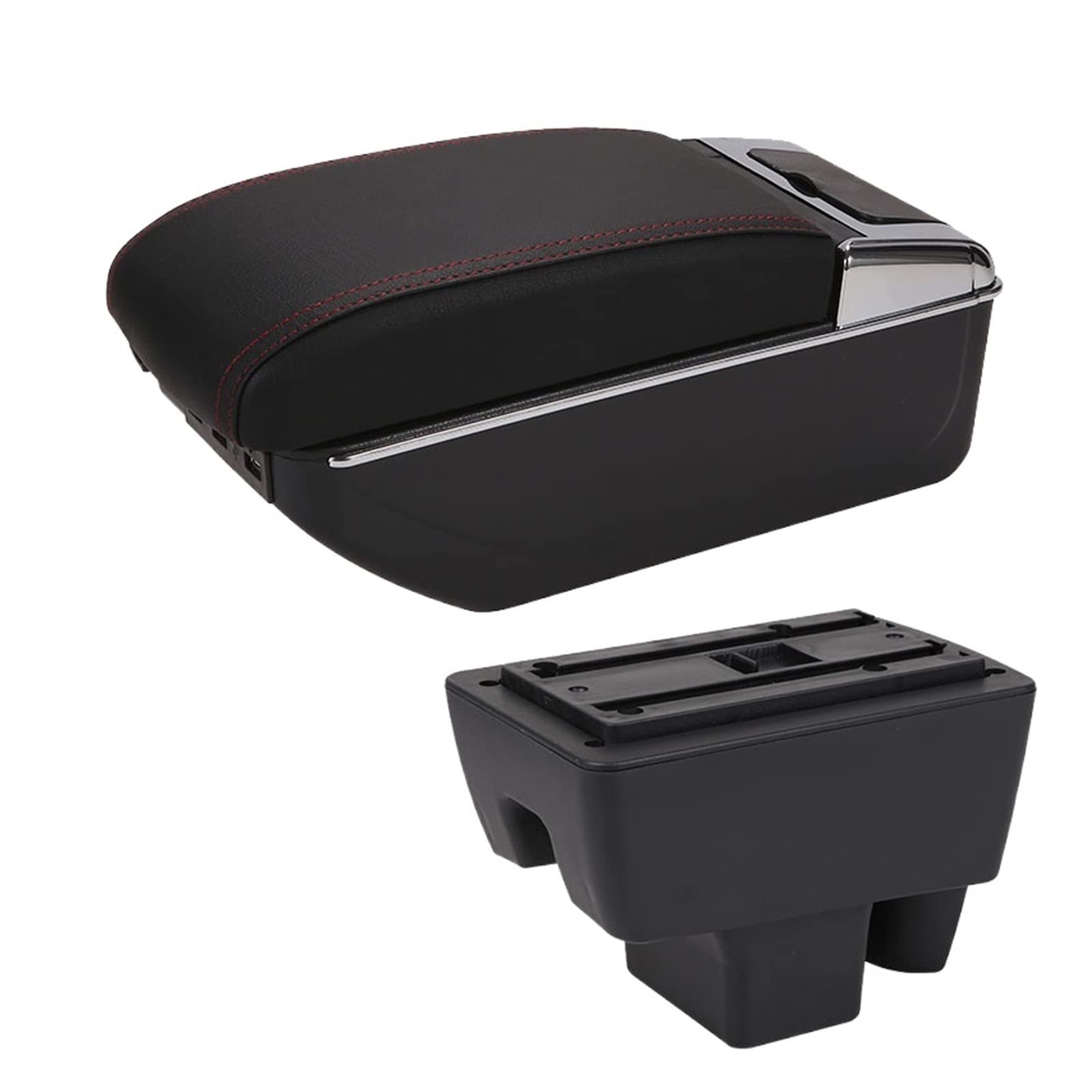 Car Armrest Box For VW For Polo 2020 2021 Retrofit Car Accessories Interior Details Storage Box(A1 7USB)
