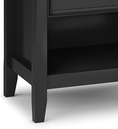 Miniatura 56 de SIMPLIHOME Amherst Mesita de noche tradicional de madera maciza de 24 pulgadas de ancho, color gris niebla, para sala de estar y dormitorio Gris