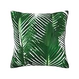 Múltiples aplicaciones: la funda de almohada con estampado de hoja de palma verde es adecuada para coches, camas, sofás, asientos, sofás, bancos de terraza al aire libre, etc. Buena decoración para sala de estar, dormitorio, fiesta, boda, oficina, cafetería, etc.