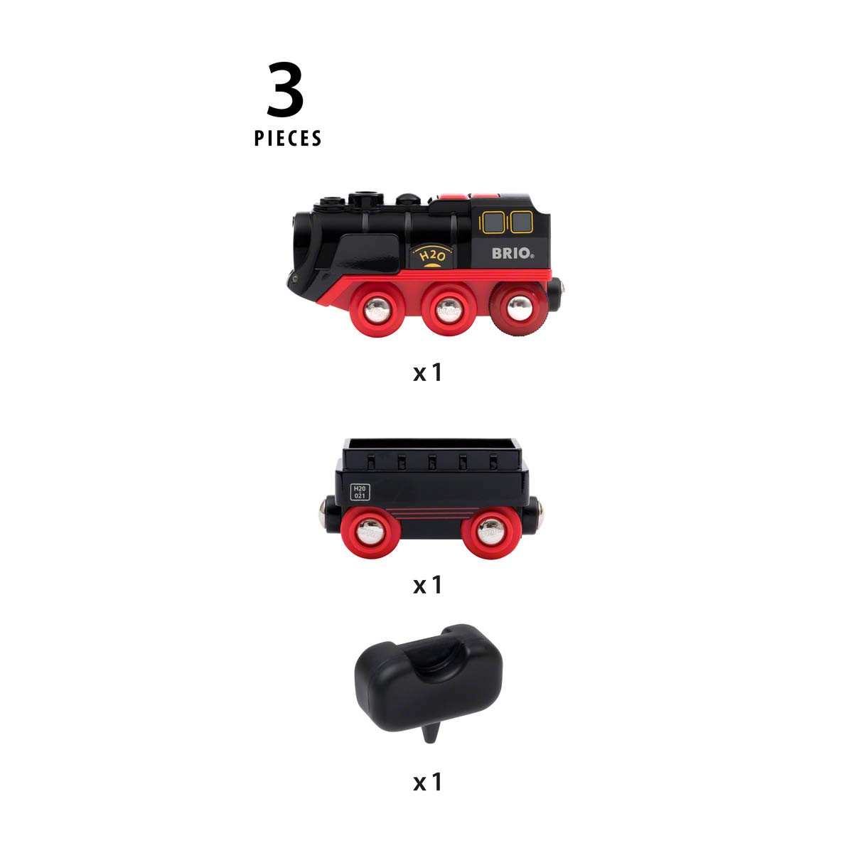 BRIO 33766 - Großes Premium Set, Kunststoffboxen, Bauernhof Tiere & World 33884 Batterie-Dampflok mit Wassertank