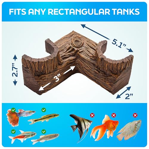 image for FISHNOSH Aquarium Cave | Natural-Looking Wood-Like BPA-Free Fish Tank 