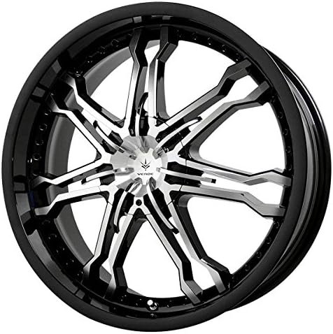 Calibre Gloss Black and Machined Wheel with Painted Finish (17 x 7.5 inches /5 x 4 mm, 42 mm Offset)