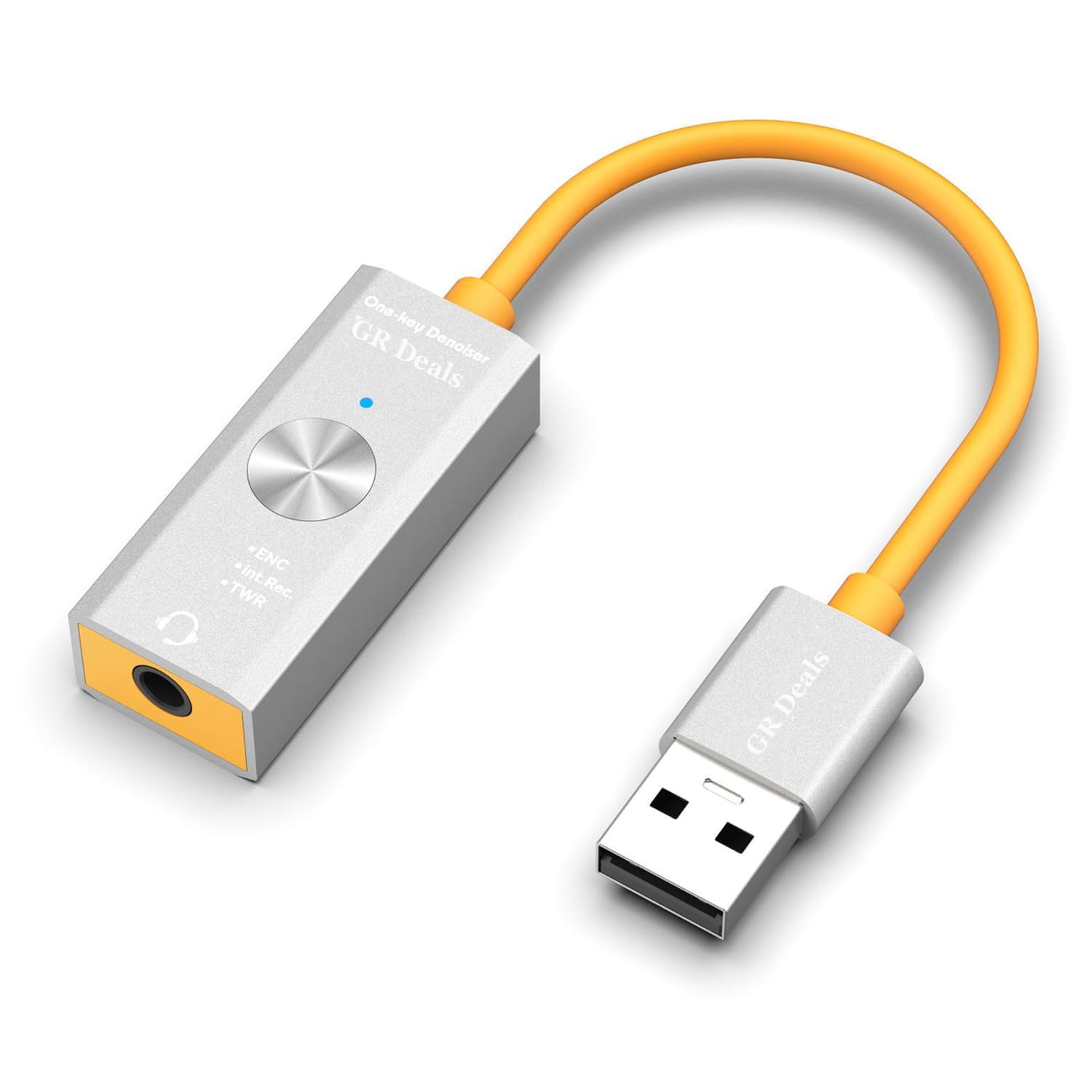 USB to 3.5mm Sound Card Adapter Noise Reduction Recording Dual Channel, Lossless One-Click Noise Reduction USB External Sound Card for Gaming Streaming Online Meeting Voice Call.-image-45