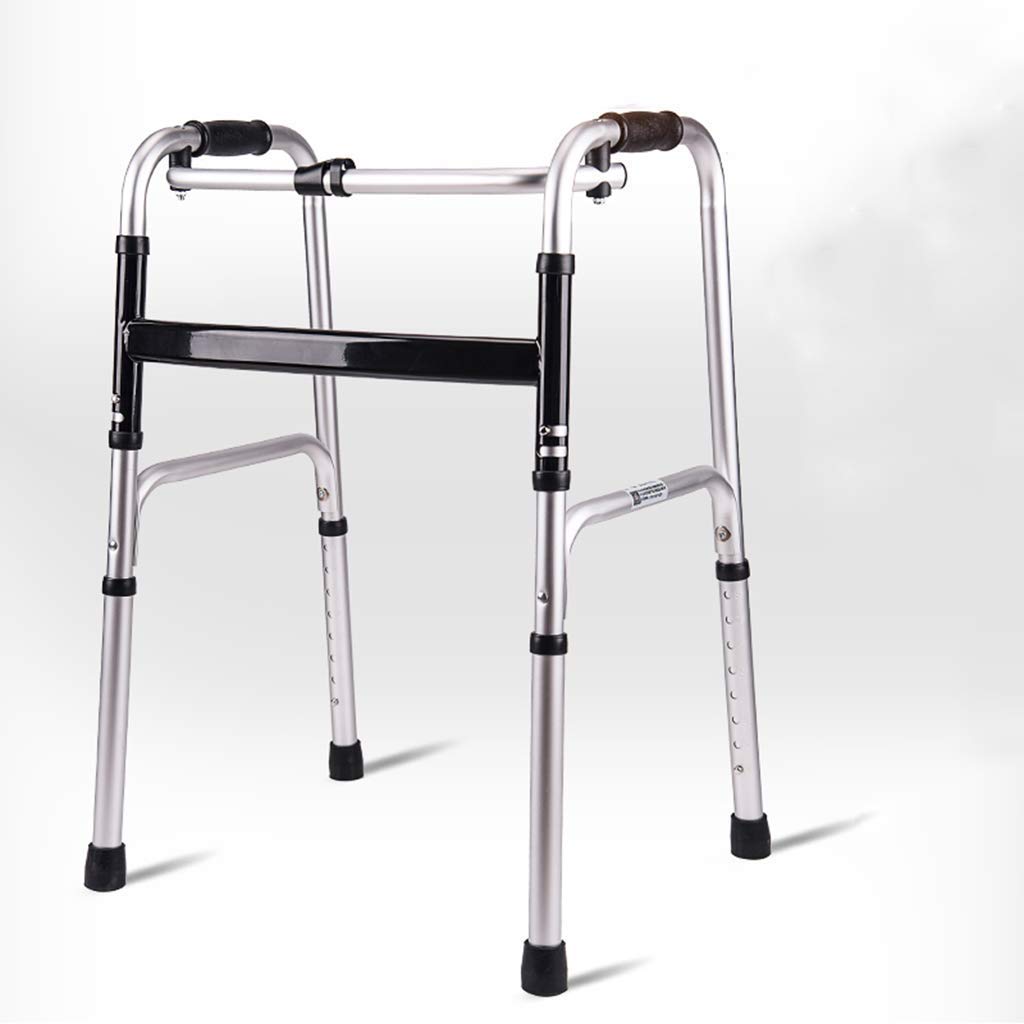 Andador, Andador Plegable Ligero con 2 Ruedas, Asiento y Bolso, Altura Ajustable It's so Kind of You, sin Ruedas
