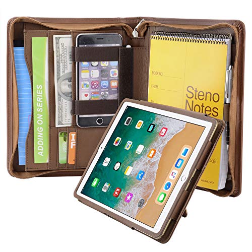 Exclusive Discount 50% Price iPad Portfolio Folio Case, Organizer Portfolio Case with Removable Tablet Holder for 9.7-inch iPad /9.7 iPad Air 2, Brown Up To 40% OFF iPad Portfolio Folio Case, Organizer Portfolio Case with Removable Tablet Holder for 9.7-inch iPad /9.7 iPad Air 2, Brown