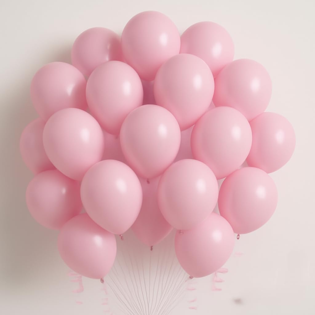 Pink Pastel Balloons Pack of 50 for birthday decoration items also suitable Baby Shower, Anniversary, Wedding, Celebration, Party