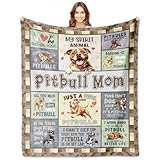 Pitbull Mom Gifts, Pitbull Blankets 60''x50'', Pitbulls Gifts for Women, Gift for Pitbulls Dog Owners Lovers Woman Decorations Throw Blanket for Christmas Mothers Day