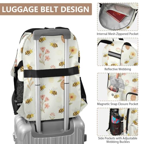 Mochila de viaje de margaritas ligera y cómoda para espalda de adolescentes 4