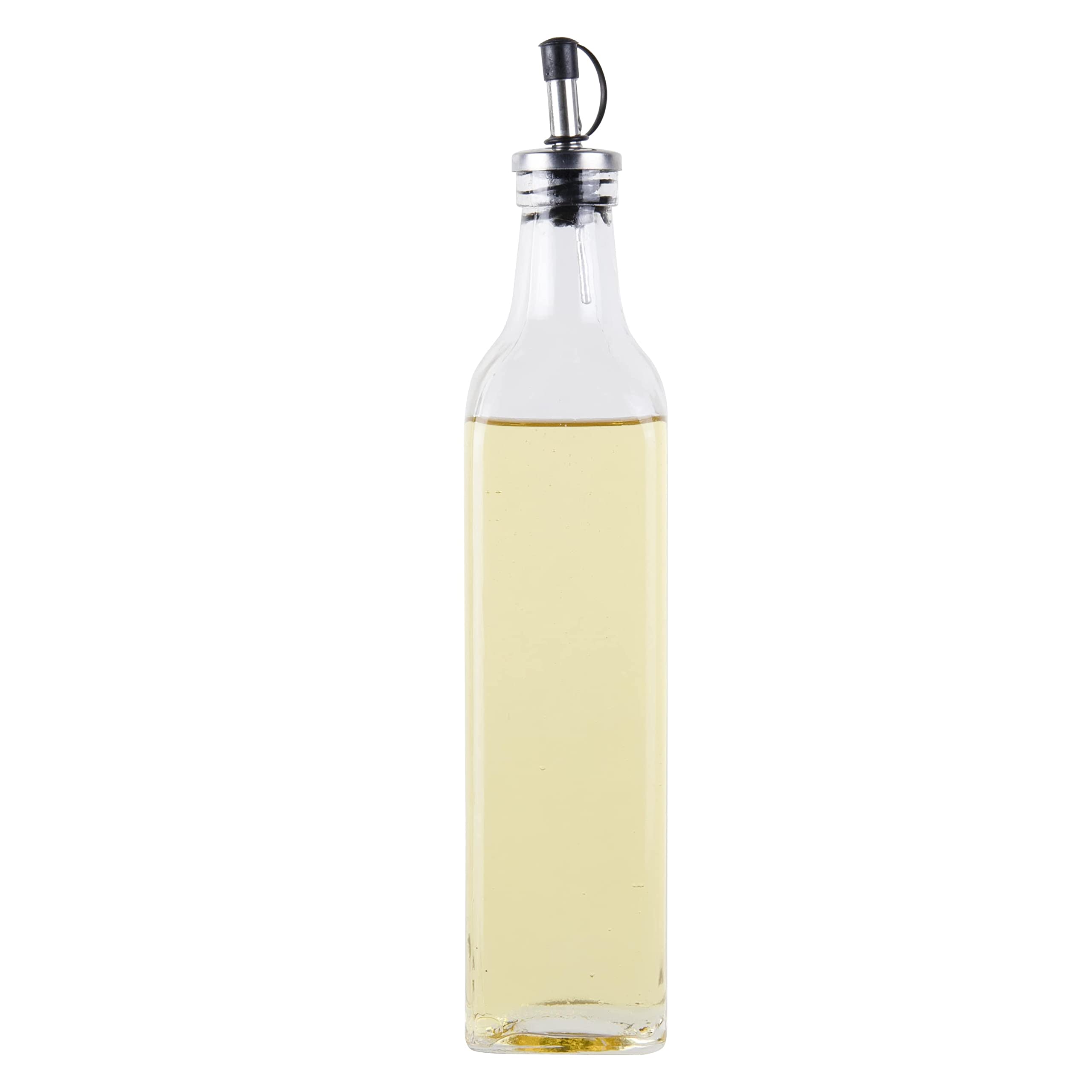 Ornami Clear Glass Olive Oil Dispenser And Vinegar Cruet Bottle (500Ml)