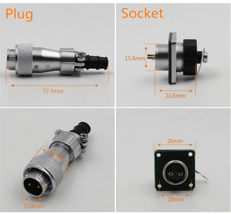 WF16 4pin Series Waterproof Aviation TI/Z Connector Straight Cable Square Receptacle Male Plug and Female Socket