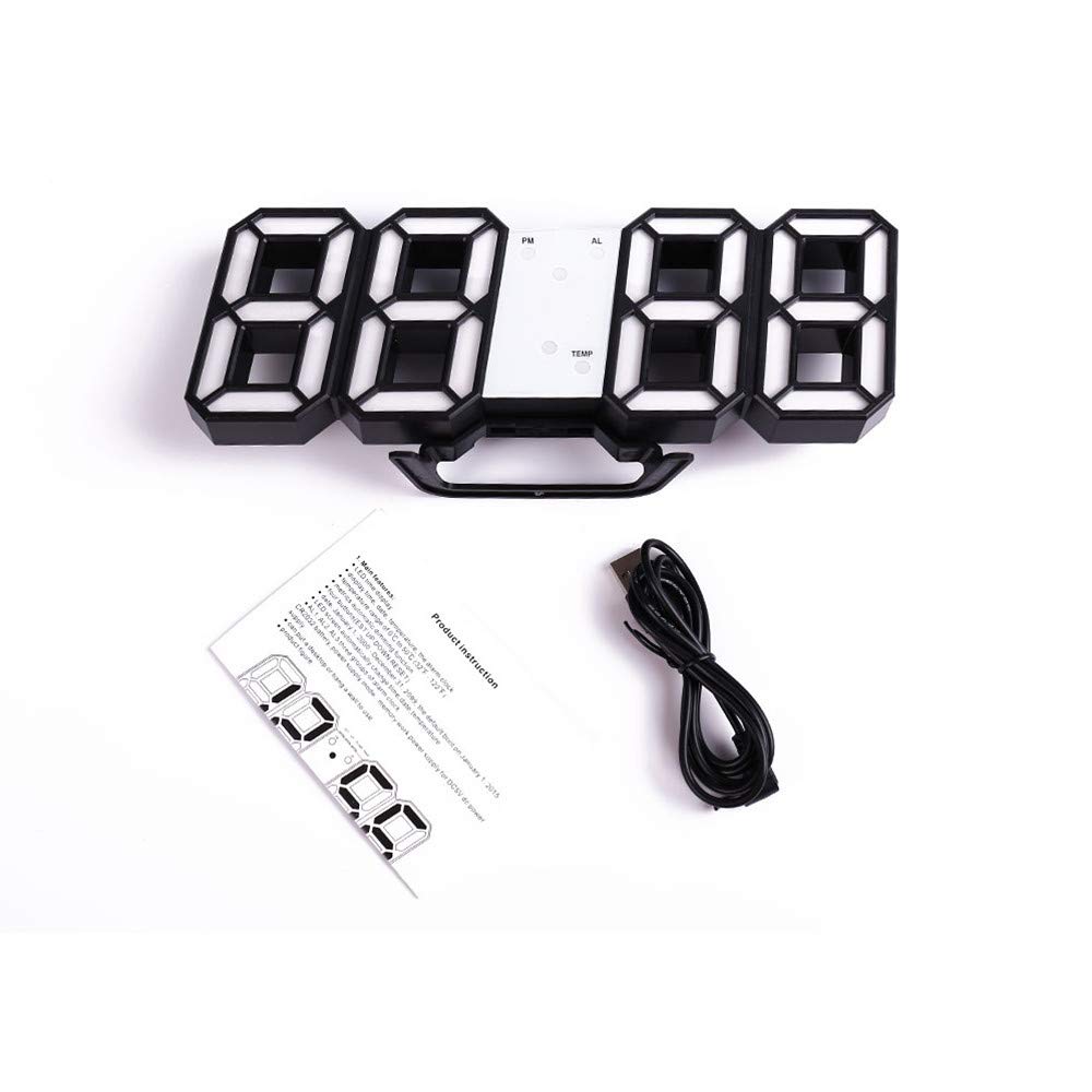 Yeelan Digitale wandklok, 30,5 cm, met 8 kleuren