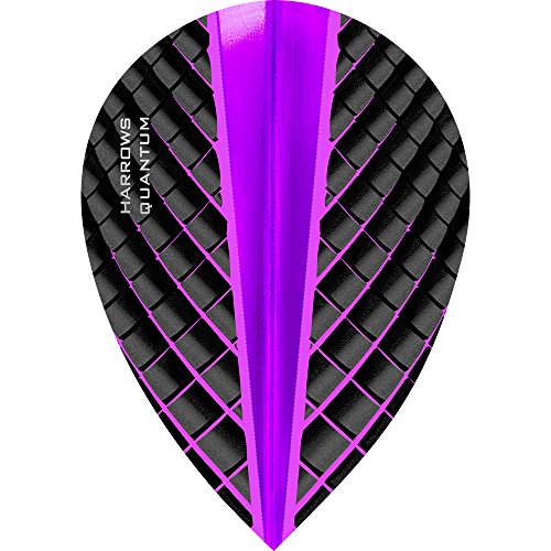 Harrows Quantum Dart Flights - 100 Micron - Pear - 3D Effect - 1 Set (3) (Purple)