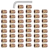 Tsnamay Color-Zinc Carbon Steel Nuts Set with Wrench, 3/8-16 Threaded Inserts for Wood, Industrial and Home Fastening, 1 Set