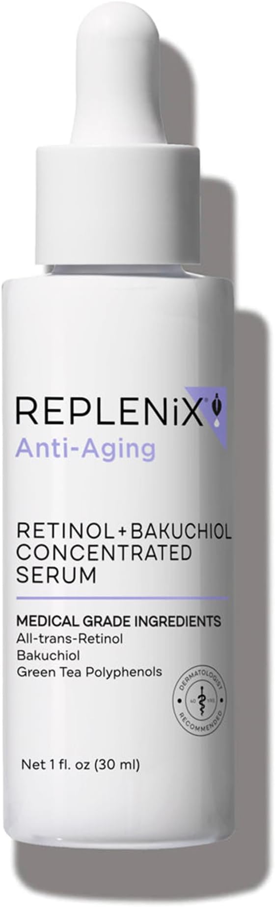 Anti-Aging Retinol + Bakuchiol Concentrated Face Serum, Medical-Grade Facial Treatment for Mature, Uneven Skin (1 fl. oz)