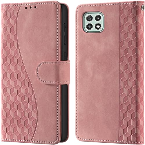Flip Wallet Case For Samsung Galaxy A22 5G PU Leather Pink