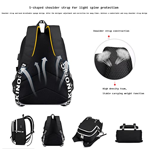 Casual Business Luminous Laptop Backpack Usb Headphone Port University Student Men Women School Bag Outdoor Travel Bookbag (Ghost Face) #TOP5