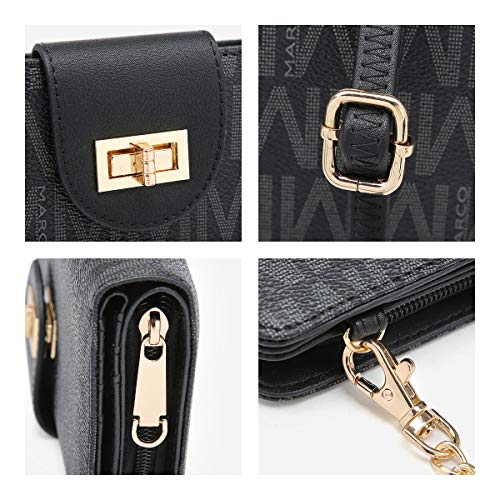 MKP-Women-Fashion-Small-Crossbody-Shoulder-Bags-Cell-Phone-Purse-Wallet-Clutch-Bag-Credit-Card-Holder-Clutch-Wallets-wRemovable-Strap-Black