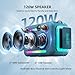 ZEALOT Bluetooth Speaker, 120W Loud Wireless Speakers IPX6 Waterproof Bluetooth Subwoofer Speaker with LED Light, Custom EQ, 40H Playtime, Portable Speakers for Outdoor, Party