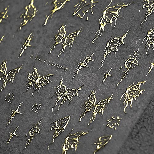 3Sheets 5D Gold Nail Art Sticker Classic Totems Moon Star Butterfly Spring Nail Art Decal Supplies For Women Salon Diy Acrylic Nails Foils Design (Gold Totems) #TOP3