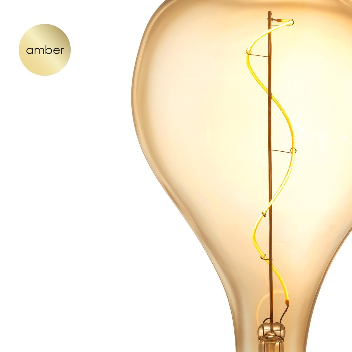 Home Sweet Home Edison Vintage E27 | LED-Filament-Leuchtmittel Flex | Blown LED-Lampe | Ambra | Dimmbar | 3W 180lm 2700K | warmweißes Licht | für E27-Fassungen