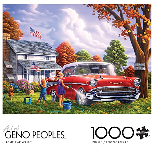 Buffalo Games - Geno Peoples - Classic Car Wash - 1000 Piece Jigsaw Puzzle, Multicolor - Image 2
