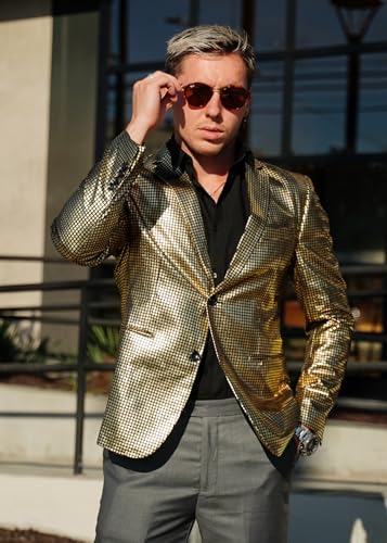 COOFANDY Mens Metallic Jacket Regular Fit Blazer Casual 70s Disco Party Sport Coat2