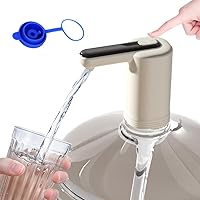 Vista 6 de Bomba automática de agua potable, carga USB, agua eléctrica portátil para 2-5 galones con 2 siliconas, dos bombas de agua integradas (negro)