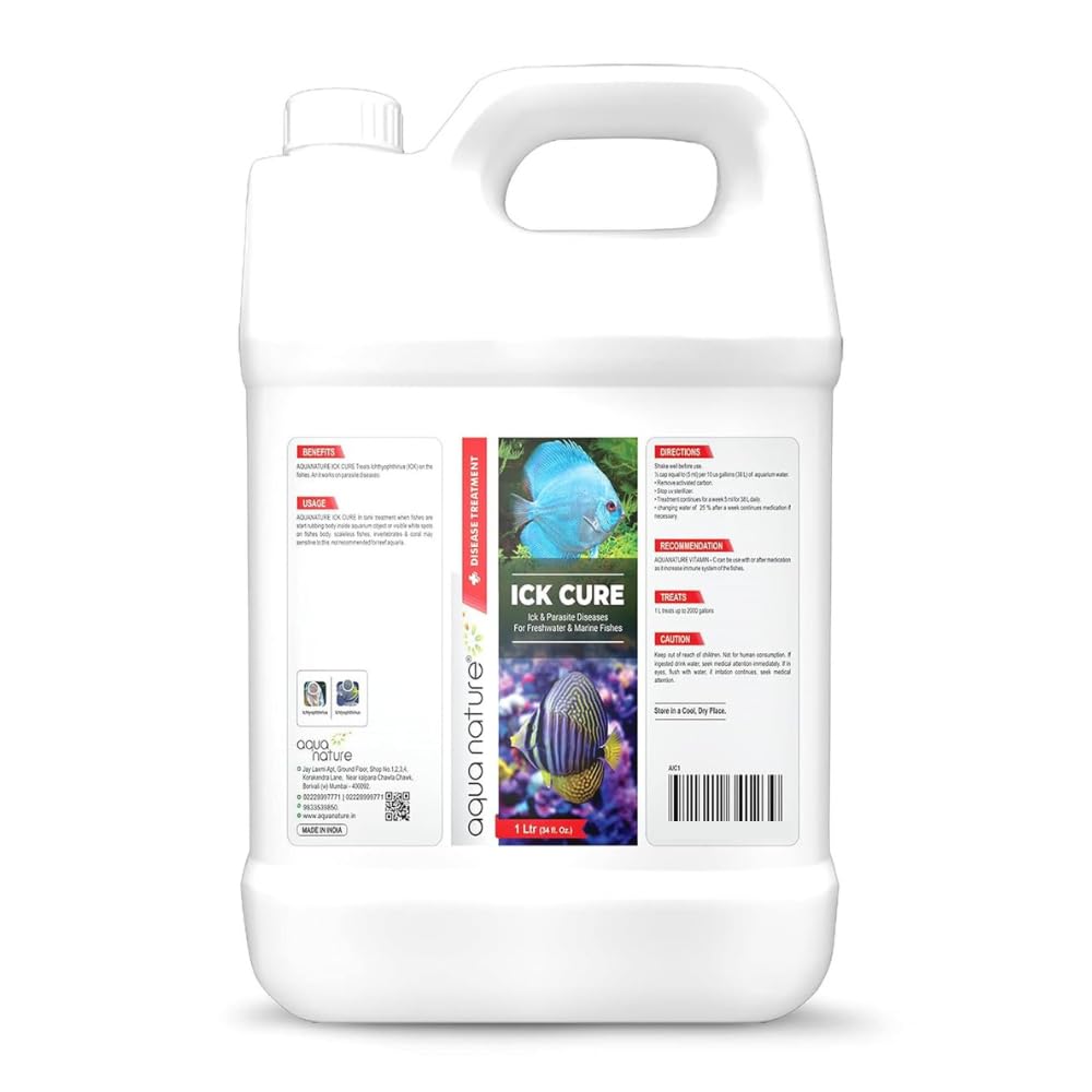 AquaNature Fish Ick Cure Treats Fish Ick & Parasite Disease for Fresh & Salt Water Aquarium (1Ltr) (B08TX128S4) Amazon Price History, Amazon Price Tracker