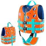 Pottwal Swim Vest for Kids - Swim Jacket for 2-3 Years (33-42 LBS) - Puddle Jumper with Adjustable Crotch Strap - Made of Neoprene & EPE...