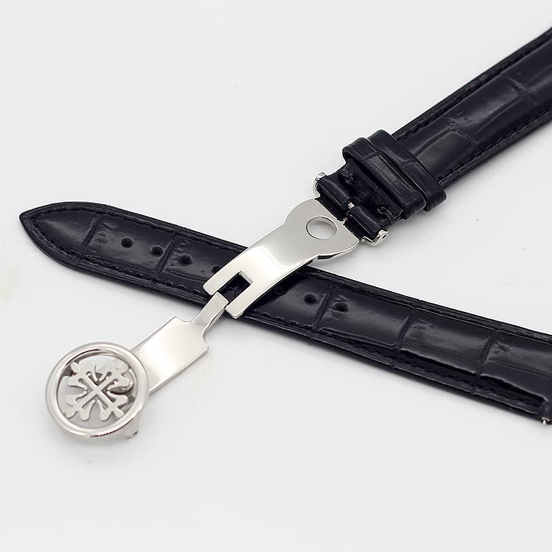 Uhrenarmband aus echtem Leder, 19 mm, 20 mm, 22 mm, für Uhrenarmbänder mit Faltschließe aus Edelstahl für Herren und Damen