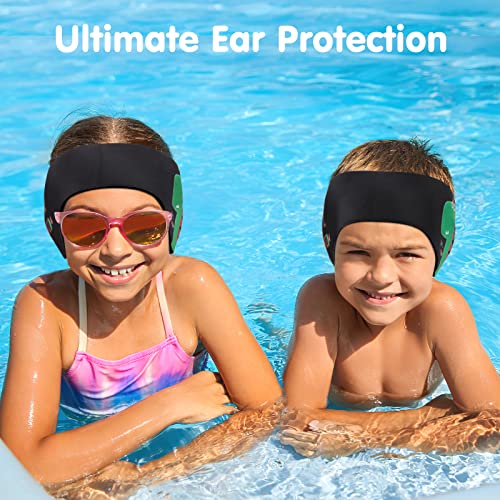 HeySplash Swimming Headband, Swimming Earplugs Ear Band Swimmer Ear Protection Kids Ear Plugs, Elastic Neoprene Ear Guard and Hair Guard for Kids, Toddlers, Keep Water Out and Hold Earplugs in, Black by HeySplash - Image 2