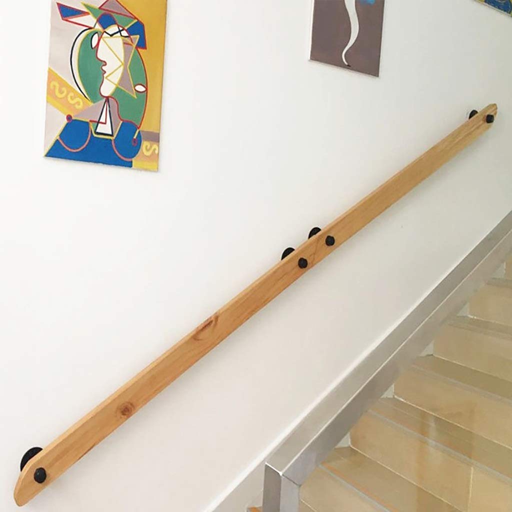 Main courante de rampe d'escalier LUNEZY kit bois massif garde-corps pin 8ft