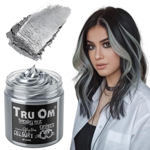 Image of Temporay Hair Color Wax | Metallic Shine | For Men & Women | DIY Instant Hair Color | Temporay Color 1 Day 1 Wash | No Ammonia, Bleach & Damage | Silver - 100 gram