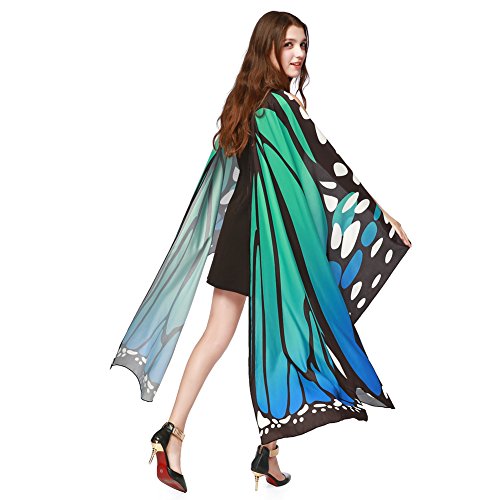 Butterfly Wings For Women Fairy Ladies Cape Halloween Dress Up Costume Accessory Party Cape Nymph Pixie Cloak #TOP4
