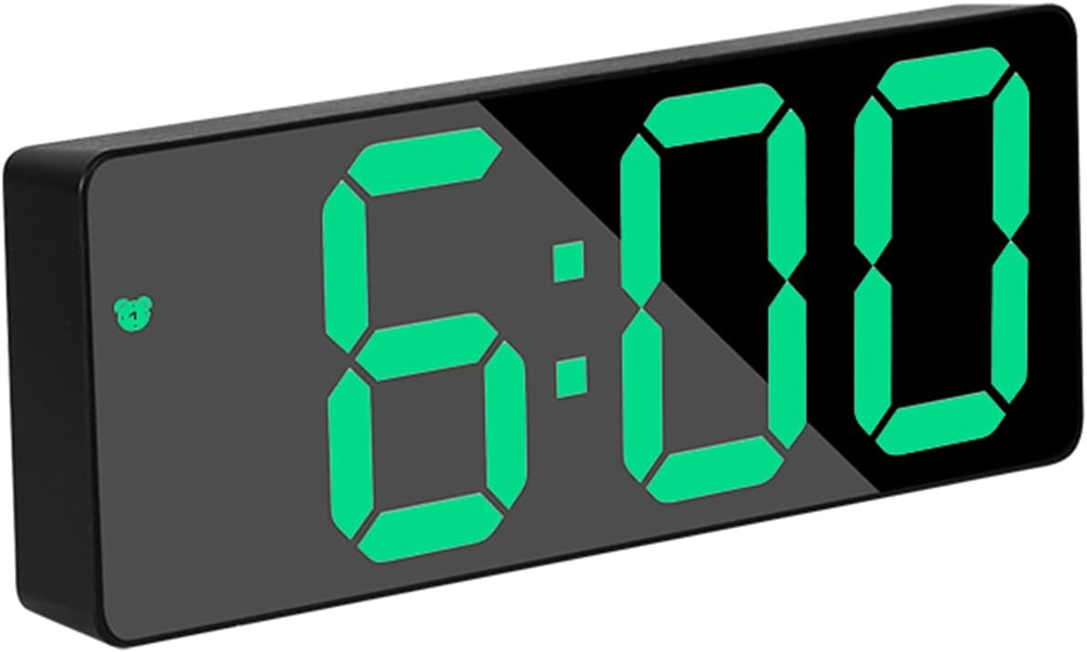 GenericDigital Alarm Clock, 6.5inch Large Display, USB/Battery Powered, Temperature, Date, 3 Adjustable Brightness, Snooze, Voice Control, 12/24H Display for Home, Bedroom