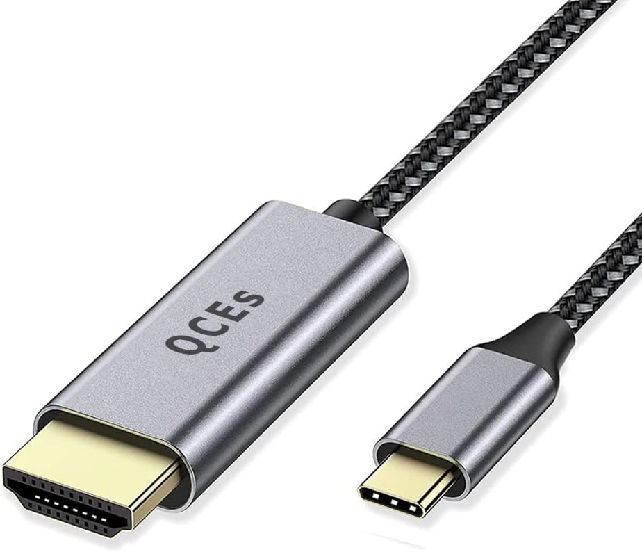 QCEs USB C to HDMI Adapter Cable 6Ft, Thunderbolt 3 to HDMI Cable for Home Office, 4K Display Compatible for iPhone 16/15 Plus Pro Max, MacBook Pro/Air, Galaxy S25/24, Surface Book 2