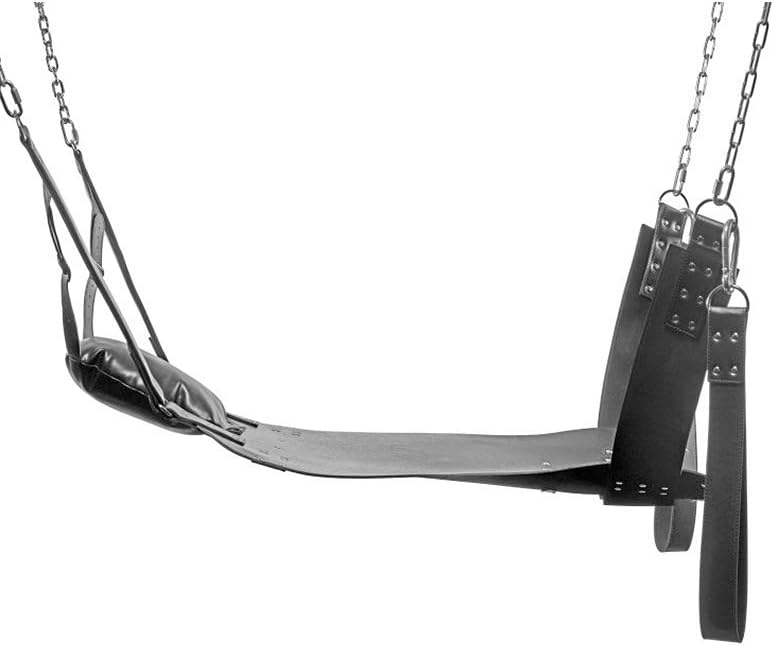 Leather Bondage Swing with Stirrups and Pillow