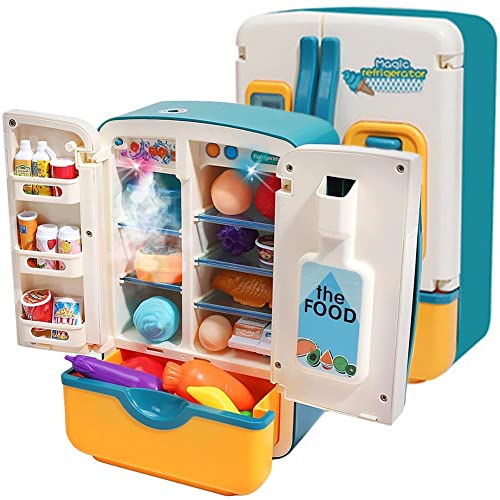 BAKAJI Frigorifero da Cucina Giocattolo Gioco per Bambini con Distributore