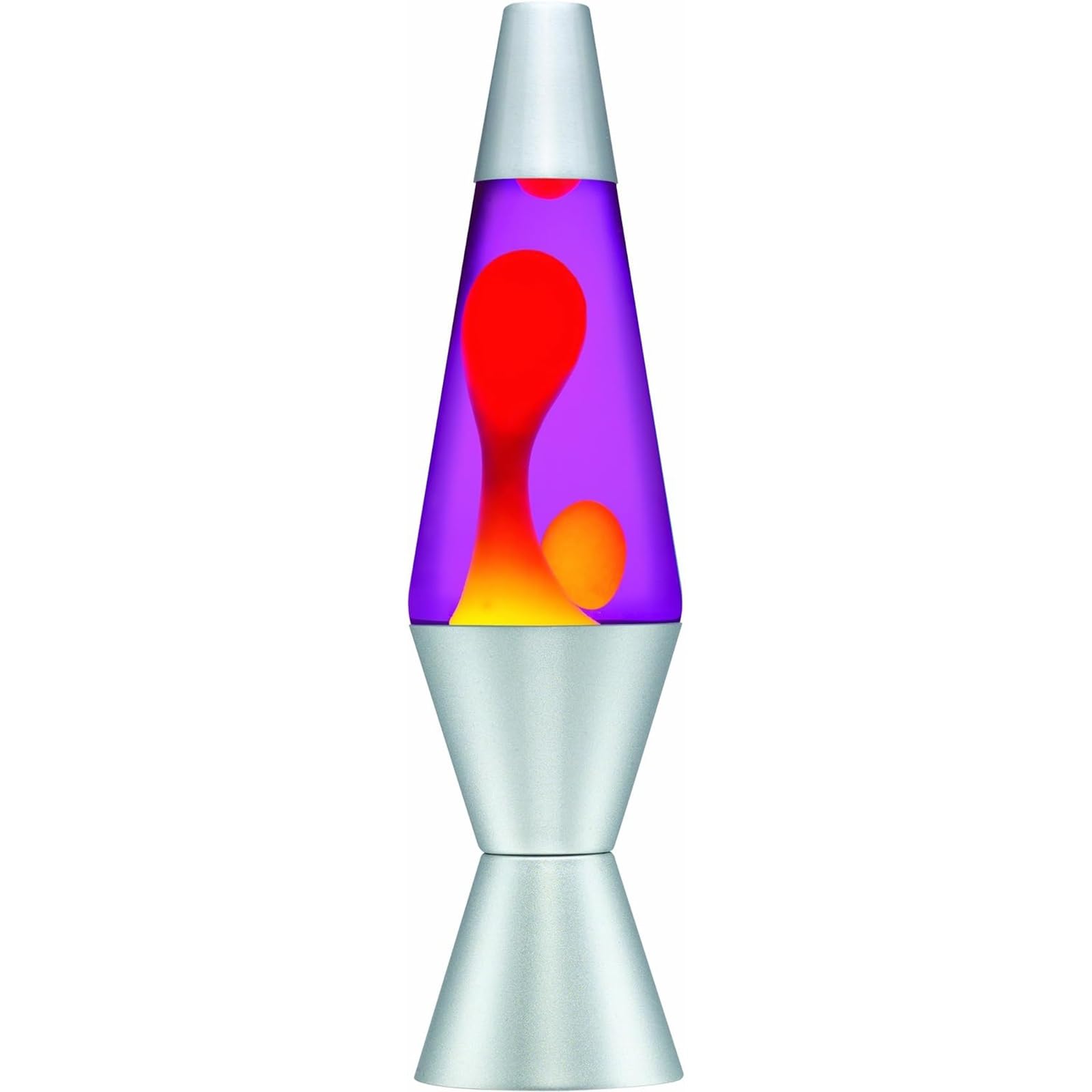 THE WHITE SHOP Lava Lamp Solid Silver Base Lamp Wax Liquid Soft Relax Glow Red/Purple For Adults And Kids 11.8 Inches Motion Lamp With Aluminum Base For Mood Night Light Lamp Decoration Home Decor