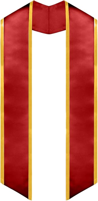 Plain Honor Stole With Trim Color & Angled End Adult Unisex 72"
