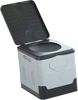 Inodoro Plegable Portátil para Adultos Aseo de Viaje al Aire con Caja de Almacenamiento Ligero y Duradero para Camping y Emergencias Coche Color Negro y Gris