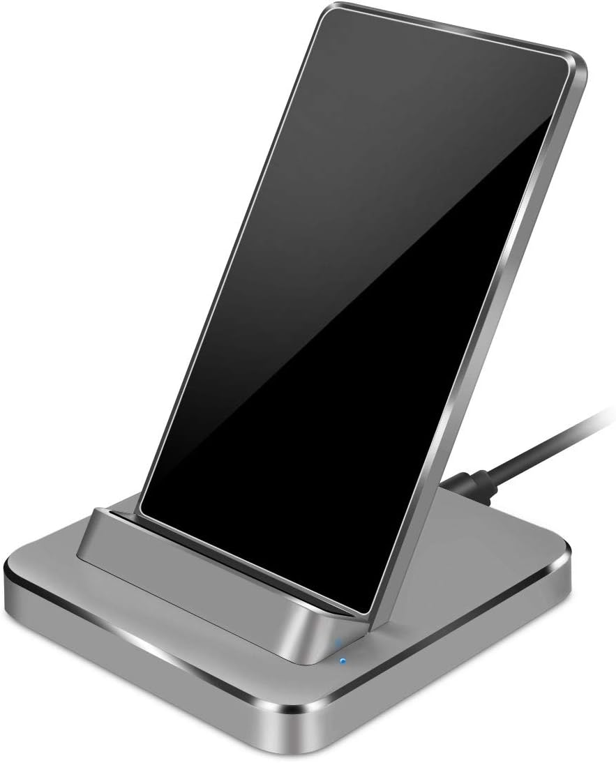Fast Wireless Charger, Aluminium 10W/7,5W Qi Fast Wireless Charging Pad Stand for iPhone XS/XS Max/XR/X/11/11 pro/8/8 Plus Samsung Galaxy note 10/10 plus/S10/S9/S9 Plus/9/S8/S8 Plus/S7/S6 Edge/Note 8
