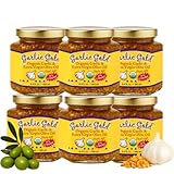 Garlic Gold, Certified Organic Garlic Gold Nuggets In Extra Virgin Olive Oil, 6.4 Ounce Glass Jars (Pack of 6)