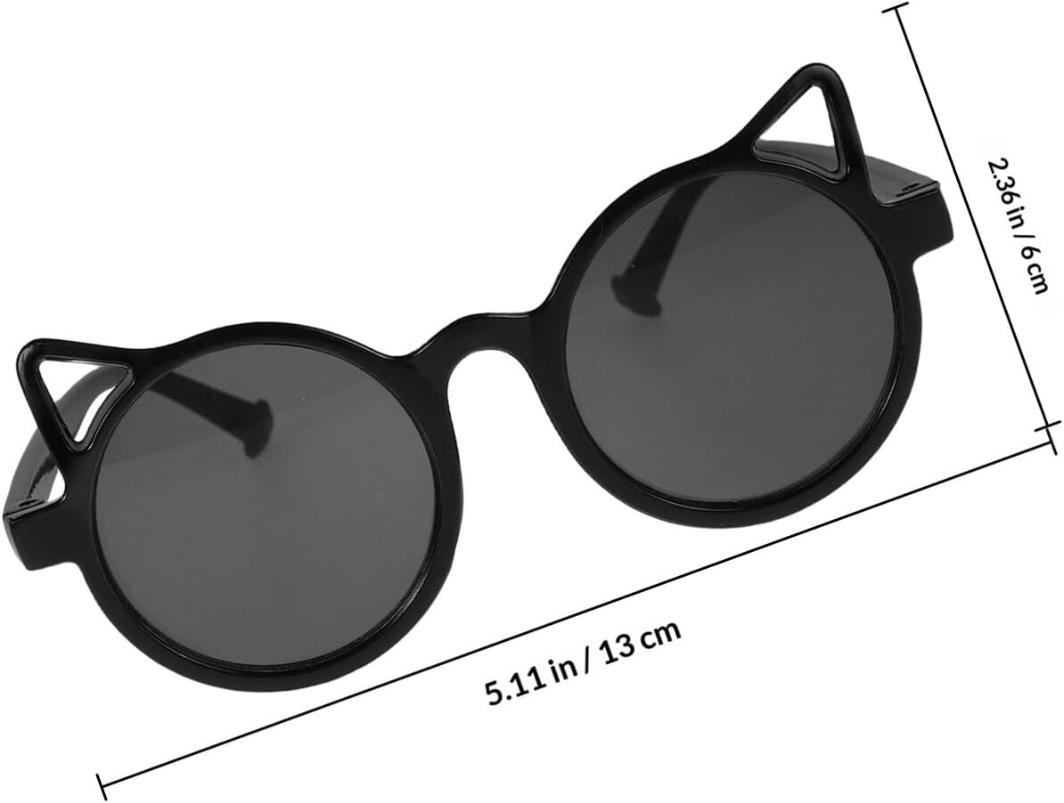 Mikinona Cute Cat Ear Sunglasses for Boys, UV Protection Sunglasses, Adorable Black Plastic Frame Eyewear for Outdoor Play and Travel