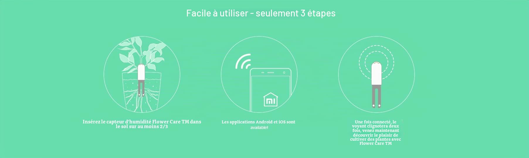 Flower Care : jardinière intelligente. - Capteurs en temps réel pour la ertilité du sol, l'humidité