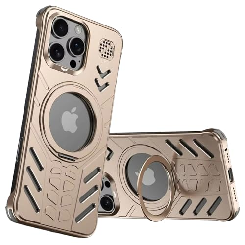 Coque iPhone 16 Pro béquille métallique rotative sans cadre couleur Desert